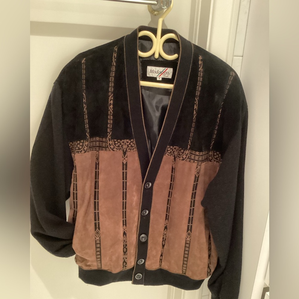 Men’s suede front cardigan